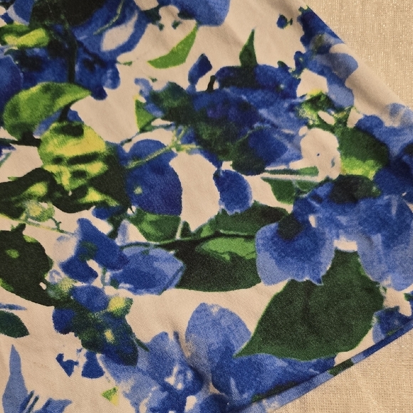 Milly Blue and Green Floral Midi Dress - Picture 12 of 16